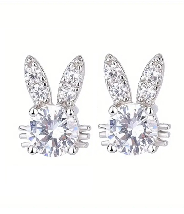 Easter theme crystal bunny earring