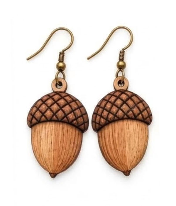 Pine tree wood earring