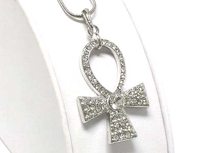 Crystal egyptian cross necklace
