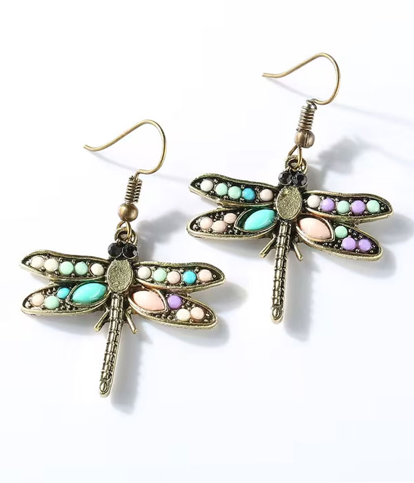 Ethnic dragomfly earring