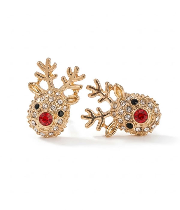 Christmas reindeer earring
