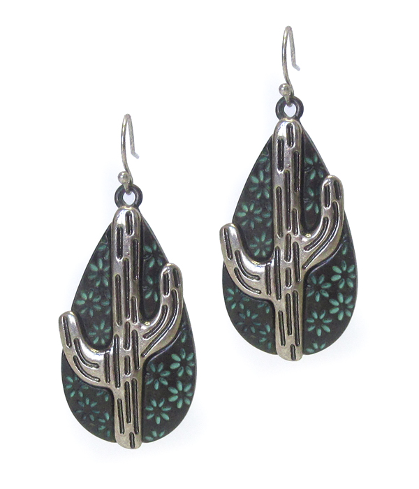 Cactus drop earring