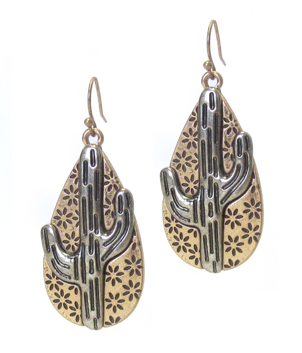 Cactus drop earring