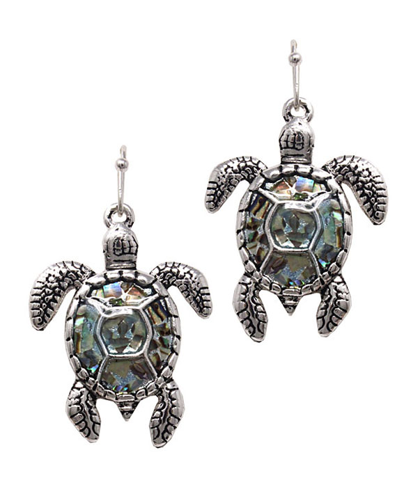 Abalone turtle earring