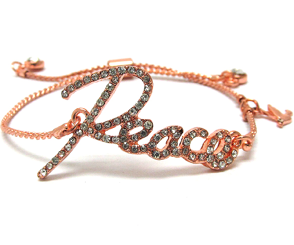 Crystal peace message bracelet