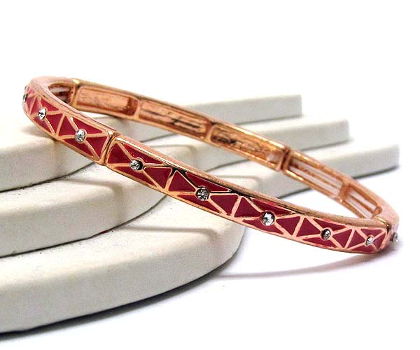 Crystal and x epoxy pattern stretch bracelet