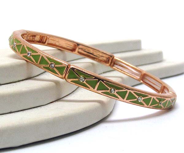 Crystal and x epoxy pattern stretch bracelet