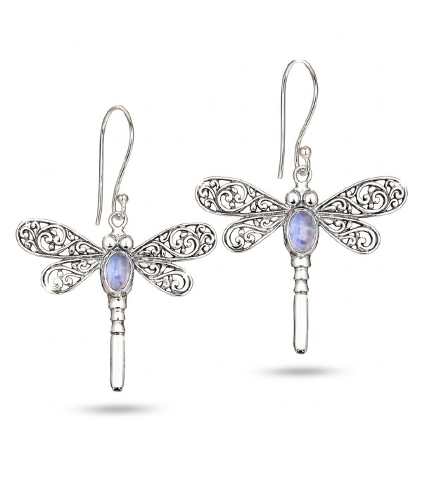 Metal filigree dragonfly earring