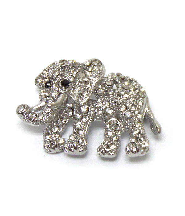 Elephant with crystals brooch