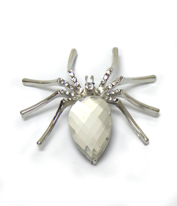 Crystals with clear stone spider broch