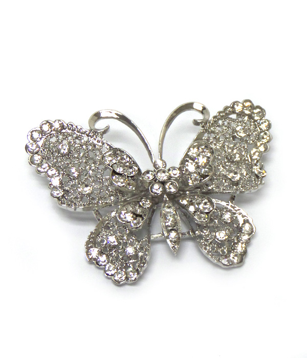 Butterfly with crystals brooch