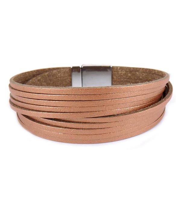 MULTI LAYER LEATHERETTTE MAGNETIC BRACELET